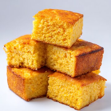  Cheese Cornbread . on a white background