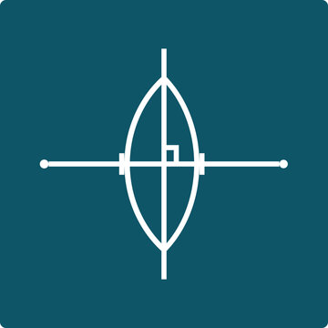 Perpendicular Bisector &ndash; compass arc construction with equidistant crossing line