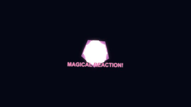 Cute animated chemistry flask transforming with a bright magical reaction