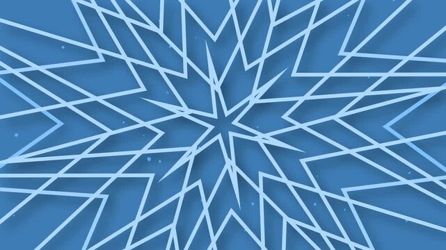 Bright abstract geometric starburst background with sharp intersecting lines and a glowing center animation
