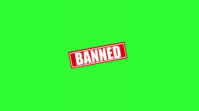 Animated banned or prohibited symbol for restriction, warning, and forbidden concepts in motion graphics.

