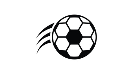 Fototapeta premium Flying soccer ball icon with motion speed lines for sports and football game design