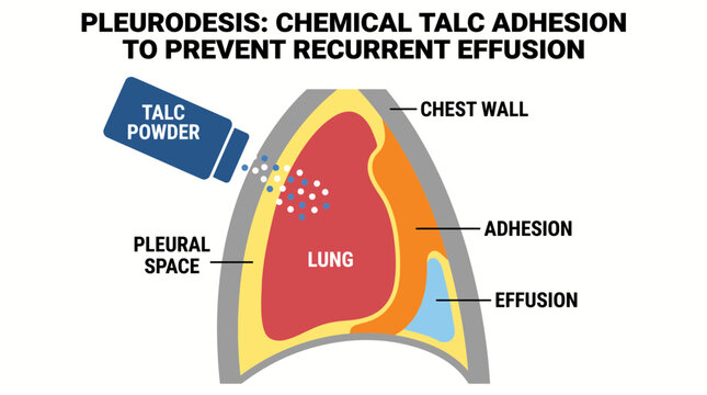 Pleurodesis Chemical Talc Adhesion to Prevent Recurrent Effusion