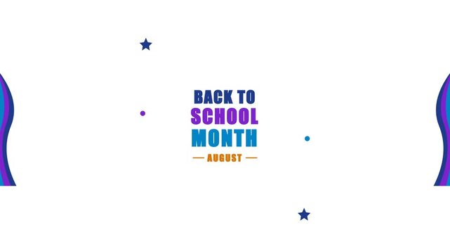 Back to School Month August Celebration Motion Graphics Background.