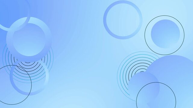 Soft abstract background with overlapping circles and ring shapes animation