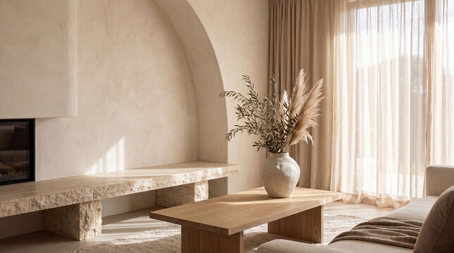 Interior design in Organic Modern architecture.