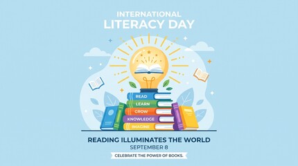 Fototapeta premium Illustration of International Literacy Day