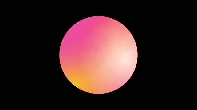 Abstract Gradient Sphere Floating Against a Solid Black Background.