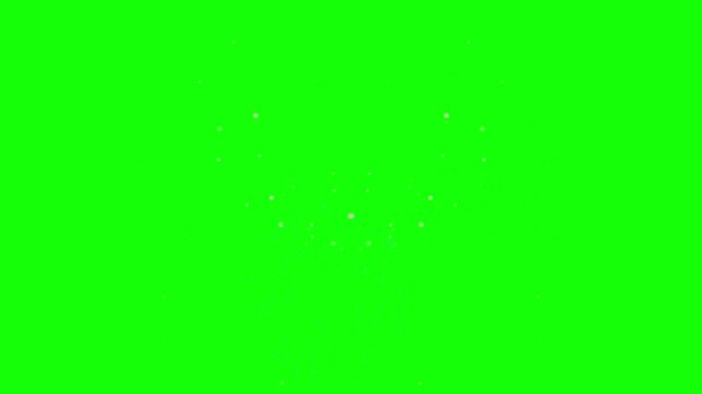 Sparkling heart shape fireworks exploding with glittering particles on green screen background for celebration with particles sparks video heart chroma key pyrotechnics