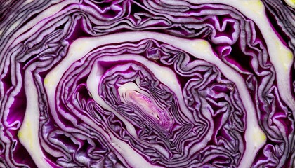 Obraz premium Red Cabbage Cross Section Texture Background