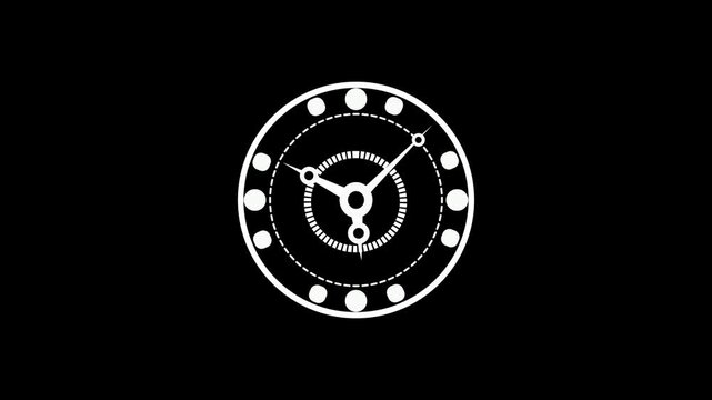 Minimal clock face icon showing a simple time symbol with clean lines and circular markers animation