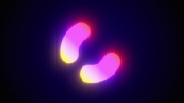 Glassy Gradient Light Blobs Floating on Dark Abstract Background. 4K
