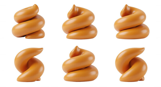 3d render of cartoonish feces on a white background humor or digestion infographics