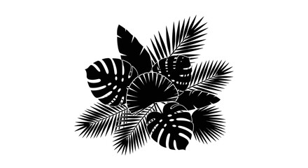 Tropical Leaves Silhouette Illustration. © Nb