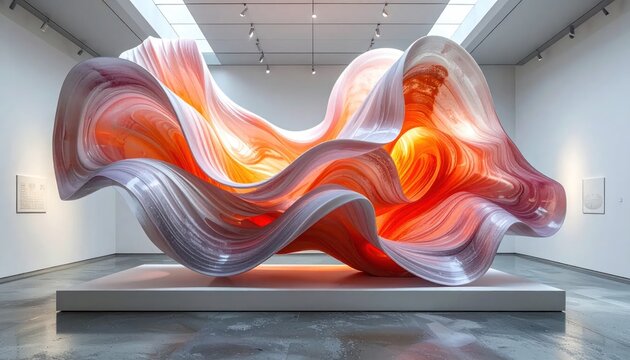 Spectacular Glass Sculpture - A Symphony of Color and Form in Modern Art.