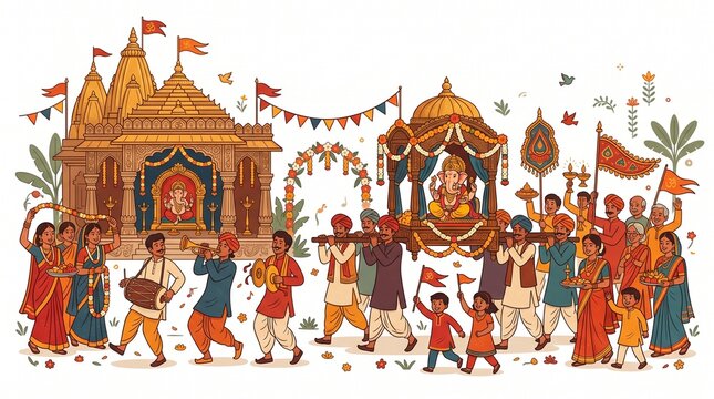 Indra Jatra Traditional Festival Procession in Kathmandu Nepal