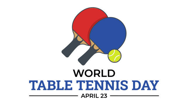 World Table Tennis Day Celebration with Paddles and Ball.