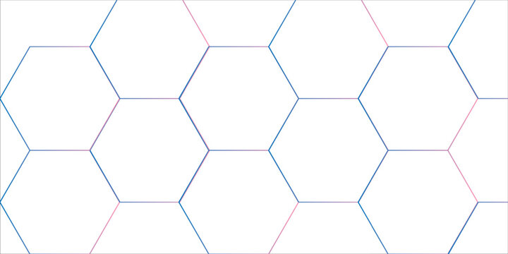 Abstract Hexagon Grid Pattern on White Background