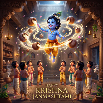 Celebration of divine child floating with radiant joy amidst adoring children during sacred festival with reverent children celebrating joyous digital illustration