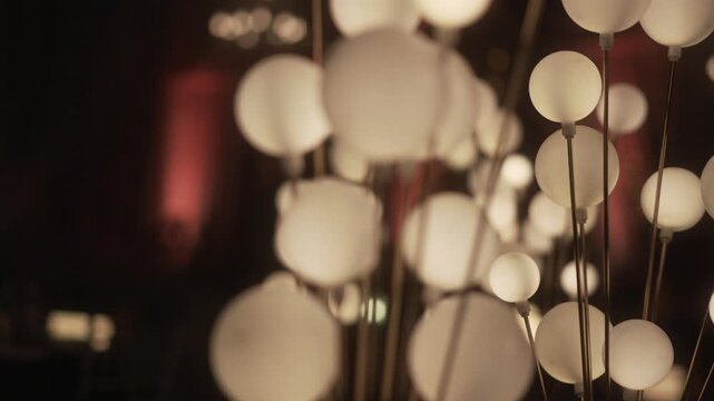 Spherical decorative lights create an elegant, romantic atmosphere and enhance the beauty of venues for various occasions and special events.