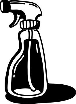 Hand Drawn Spray Bottle Icon, Doodle Sketch Illustration