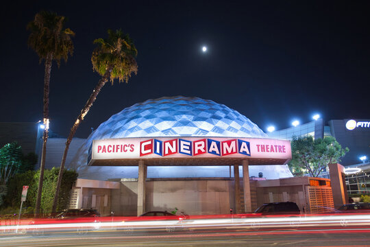 The Cinerama Dome movie theatre on Sunset Boulevard in Hollywood, California