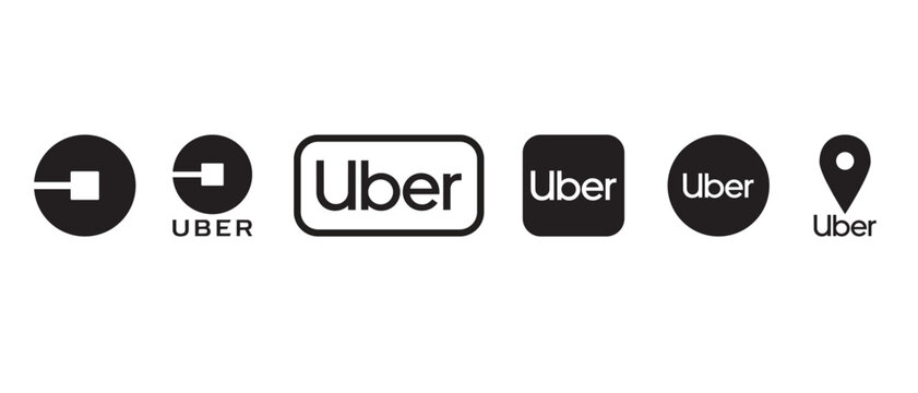 Uber Logo Icon Collection in Multiple Styles and Shapes &ndash; Illustrative Editorial Vector