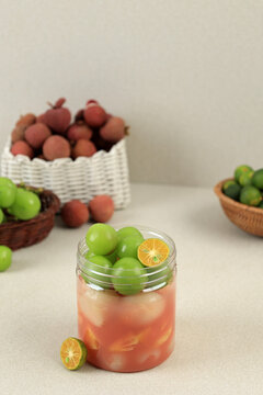 Asinan Ceri Ya, Pickled Cherry with Lemon Cui and Pomegranate Juice
