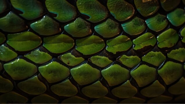 Magnified View of Emerald Snake Skin Texture