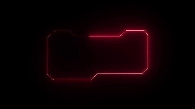 Geometric neon frame creates a modern technology border. Professional neon frame highlights corporate data presentations. Motion graphic design utilizing a neon frame.4k animation video