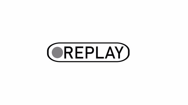 Replay Button Animation | Replay Icon | Video Playback Loop | UI Motion Graphics