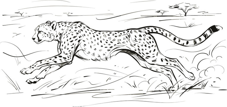 vector drawing of a leopard