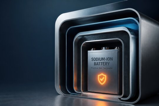 Sodium ion battery concept in metallic frame for sustainable energy storage