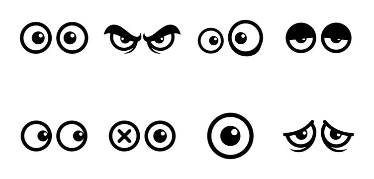70 Vector Eyes Collection: Expressive Cartoon Eyes, Emotions, and Expressions for Graphic Design 100