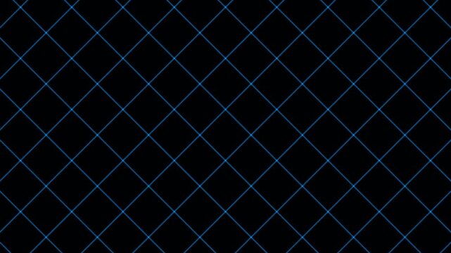 Black diamond grid pattern with thin blue lines on dark background.