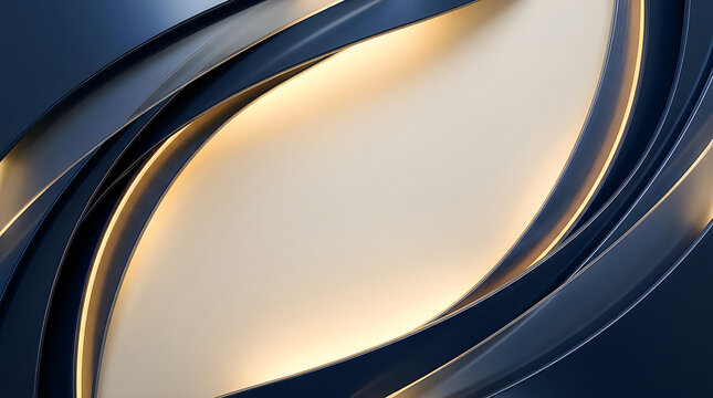 Modern corporate finance background with flowing blue and gold shapes and white space