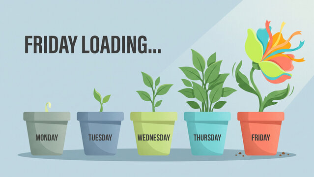 Weekday Plants Grow From Seedling to Friday Flower