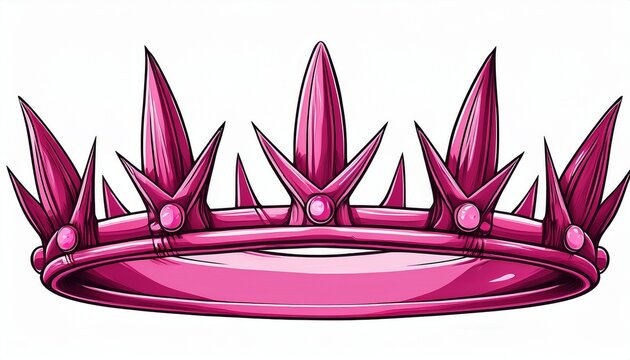 pink tiara crown of thorns on a white background