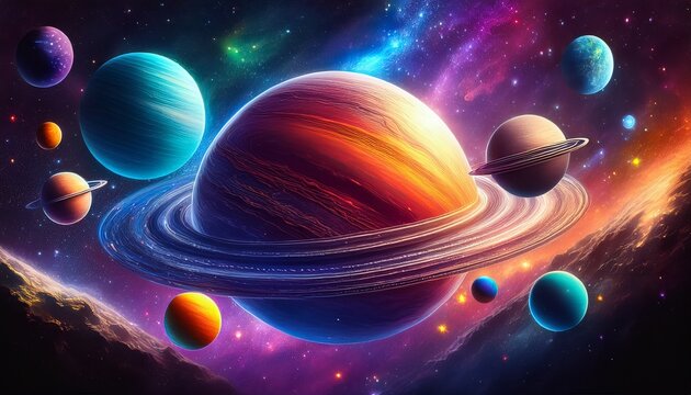 planets in outer space with colorful galaxies in the background planets space galaxy solar system universe