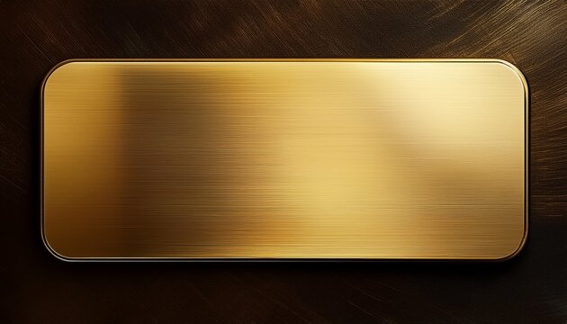empty gold or brass nameplate mockup with a brushed rectangular design gold brass nameplate mockup empty rectangular brushed