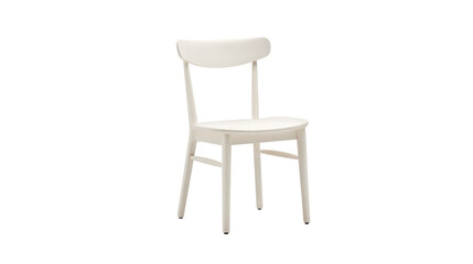 Fototapeta premium A white-backed wooden chair with a clean, polished finish, its sturdy legs and smooth lines offering a blend of comfort and style, ideal for any space