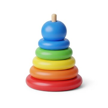 Colorful Stacking Rings Educational Baby Toy Isolated