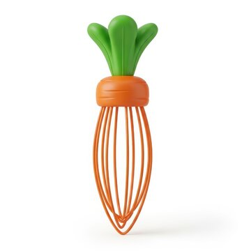 Carrot Shaped Kitchen Whisk Isolated on White Background