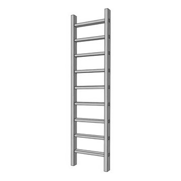 Aluminum Extension Ladder Isolated on White Background