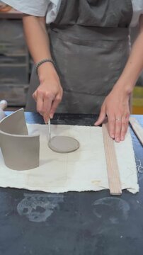 Close-Up of a Woman Crafting Ceramics