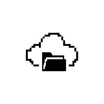 Cloud folder storage pixel art