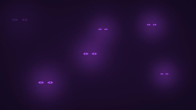 Halloween background of glowing eyes blinking in the dark, seamless loop in purple and black