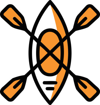 kayaking icon with paddle