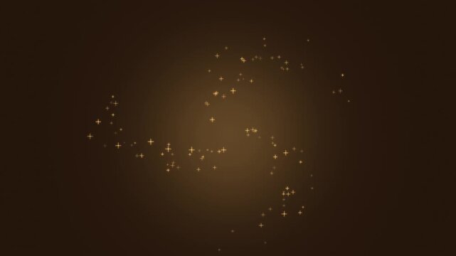 Halloween background of swirling magic sparkles and stardust, seamless loop in golden amber