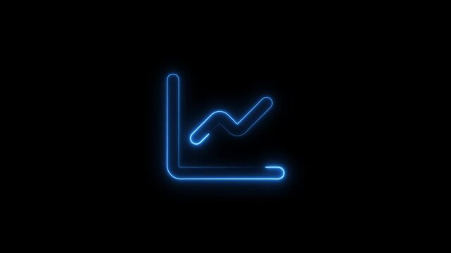 neon arrow up business graph icon animation. business chart growth concept.